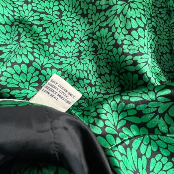 Doncaster Women's Floral Blazer Jacket Green Black Cotton Silk Formal Coat - Picture 4 of 9